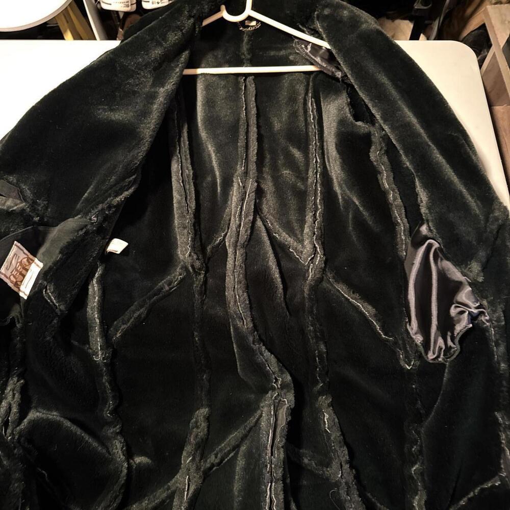 Vintage Synergy buttery soft genuine leather faux-fur Penny Lane maxi coat - M - Picture 8 of 8